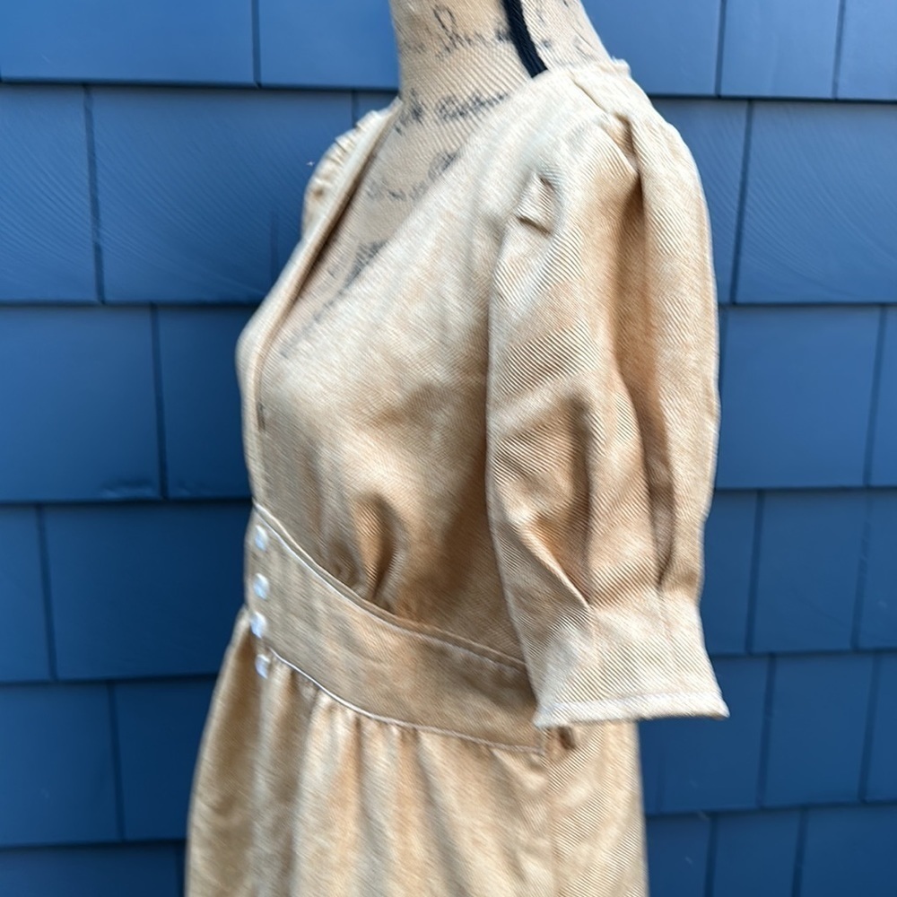 Moon River gold dress cotton poly linen blend large - Picture 10 of 14